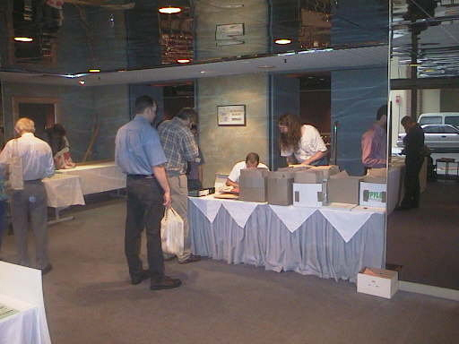 That's Glenn Shea with the long hair at registration.