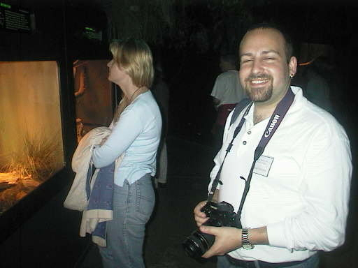 Daniel Holloway (with the camera) at the Reptile Park.