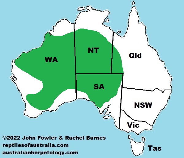 Approximate distribution of the Purplish Dtella (Gehyra purpurascens)