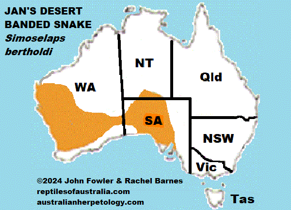 Approximate distribution of Jan's Desert Banded Snake (Simoselaps bertholdi)