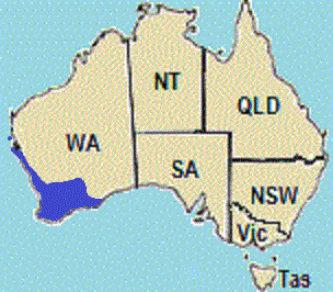 Approximate distribution of the Southern Blind Snake Anilios australis 