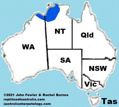 Approximate distribution of the Northern Snapping Turtle (Elseya dentata) 